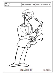 Saksofon boyama sayfaları